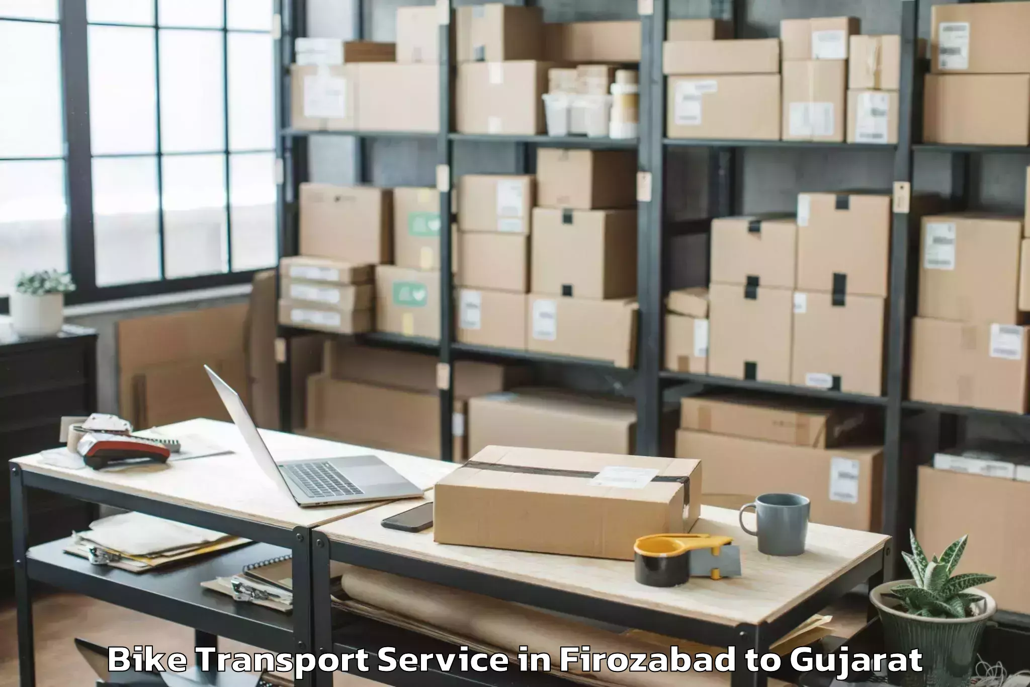 Hassle-Free Firozabad to Halol Bike Transport